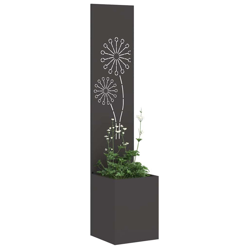 Afbeelding laden in galerijviewer, Vidaxl tuin privacy screen zwart 32 x 32 x 150 cm koudgewalst staal
