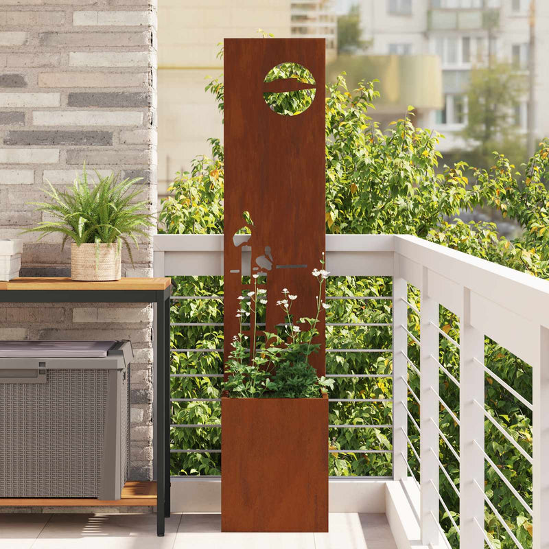 Afbeelding laden in galerijviewer, Vidaxl tuin privacy screen fretwerk roestig 32 x 140 cm cortenstaal
