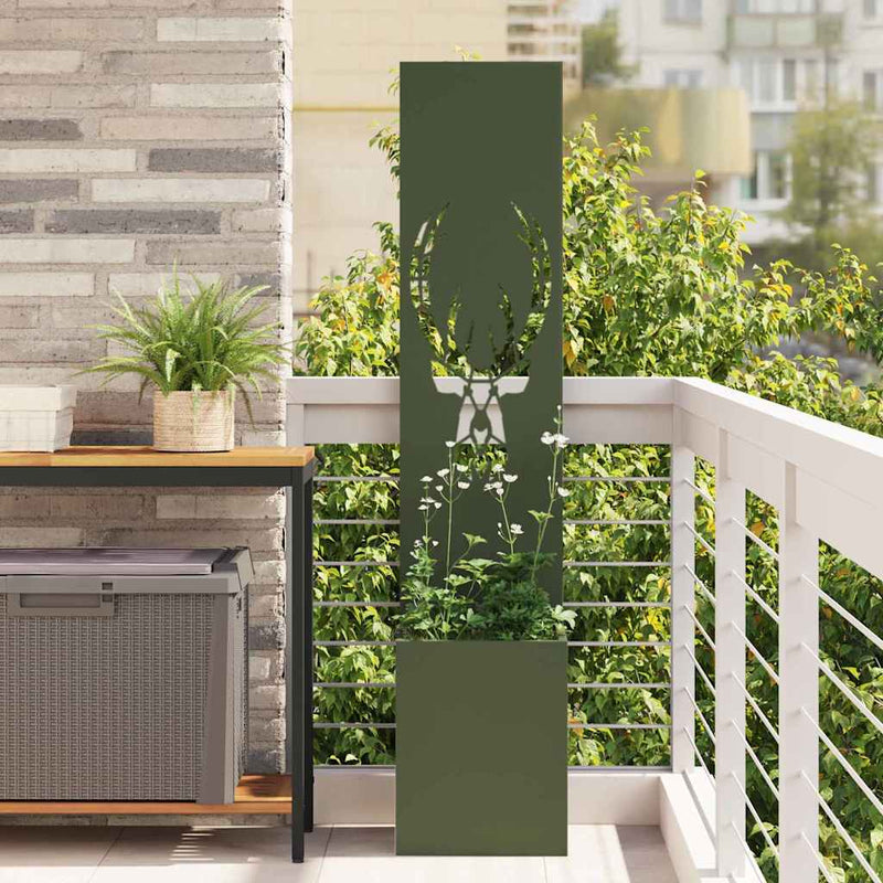 Chargez l'image dans la visionneuse de la galerie, Vidaxl tuin privacy screen dierenprint olijfgroen 32 x 32 x 150 cm
