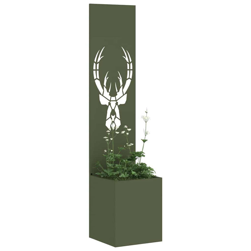 Chargez l'image dans la visionneuse de la galerie, Vidaxl tuin privacy screen dierenprint olijfgroen 32 x 32 x 150 cm
