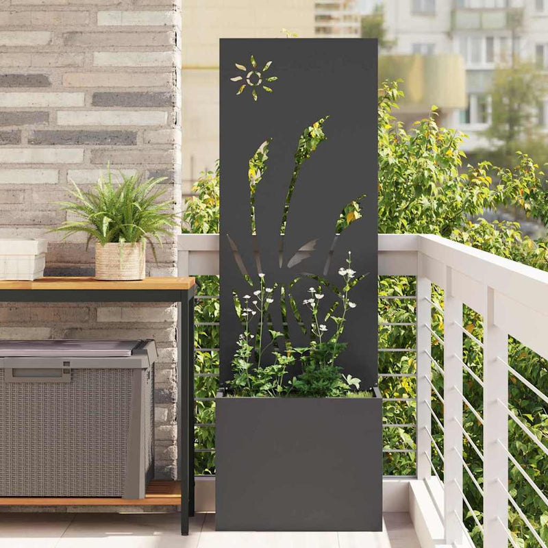 Chargez l'image dans la visionneuse de la galerie, Vidaxl tuin privacy screen zwart 50 x 140 cm koudgewalst staal
