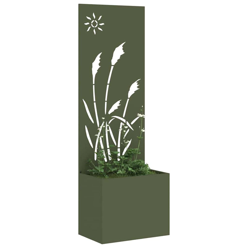 Chargez l'image dans la visionneuse de la galerie, Vidaxl tuin privacy screen olijfgroen 50 x 140 cm koudgewalst staal
