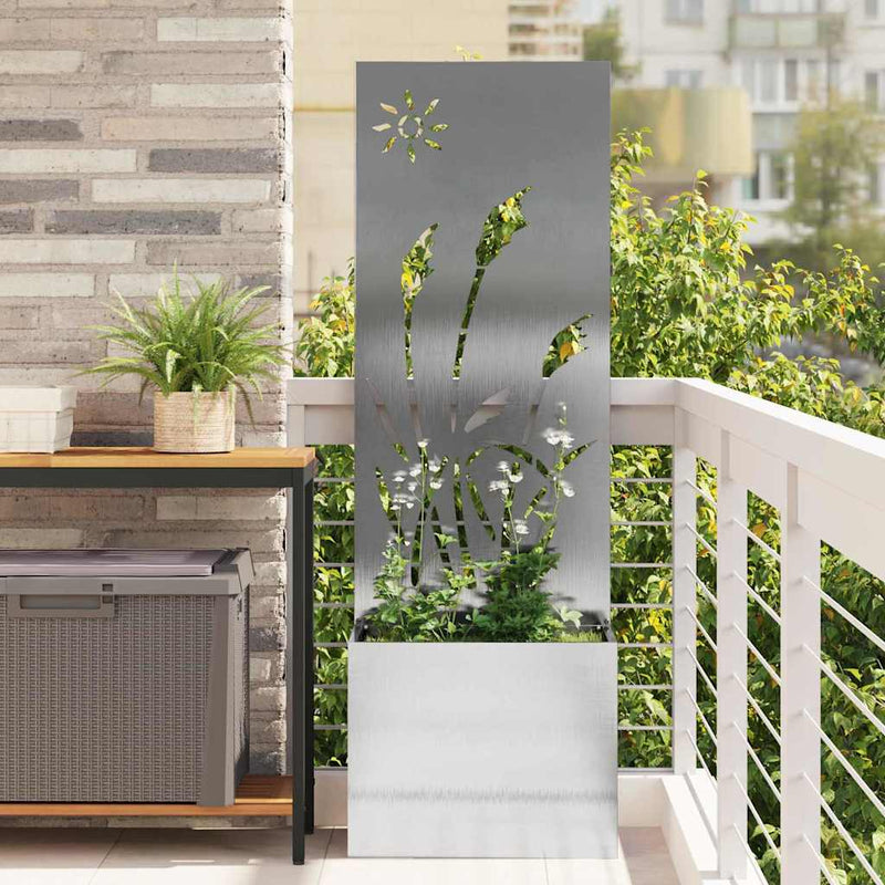 Chargez l'image dans la visionneuse de la galerie, Vidaxl tuin privacy screen fretwerk zilver 50 x 140 cm roestvrij staal
