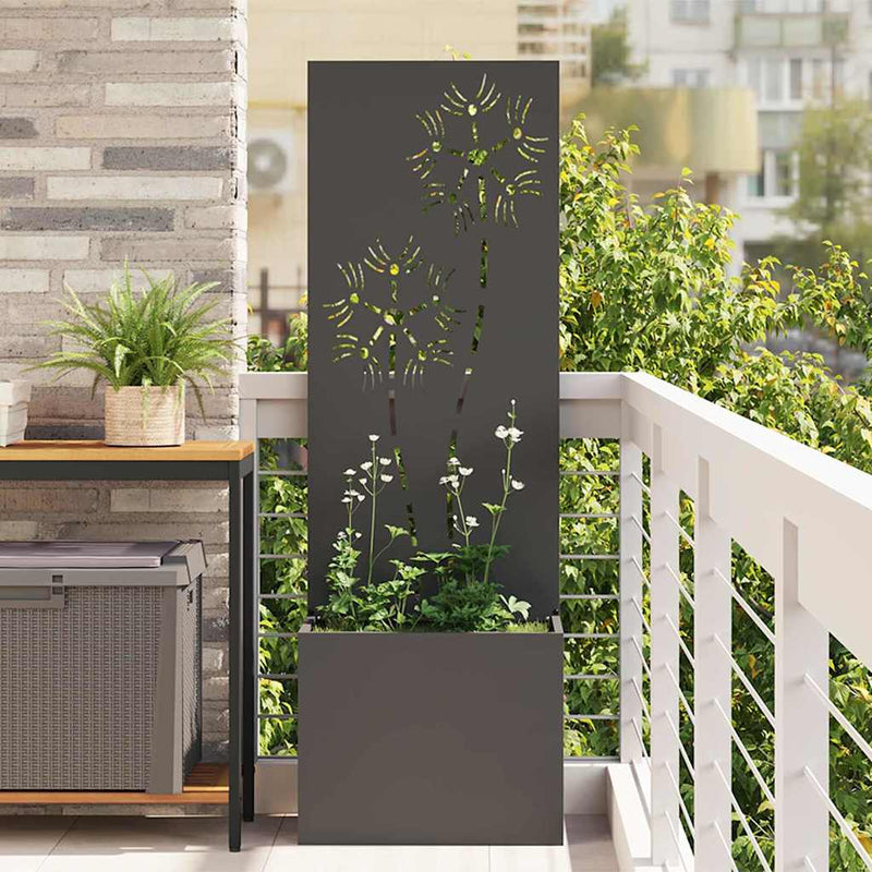ギャラリービューアに画像をロードする, Vidaxl tuin privacy screen zwart 50 x 32 x 150 cm koudgewalst staal
