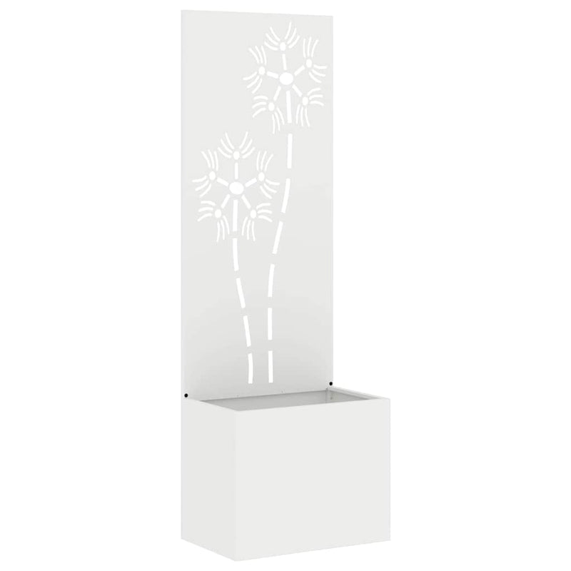 Chargez l'image dans la visionneuse de la galerie, Vidaxl tuin privacy screen bloemen wit 50 x 140 cm koudgewalst staal
