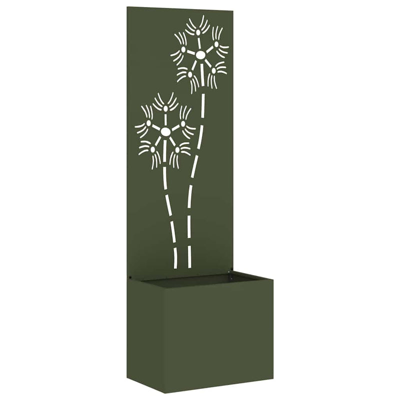 Afbeelding laden in galerijviewer, Vidaxl tuin privacy screen olijfgroen 50 x 140 cm koudgewalst staal
