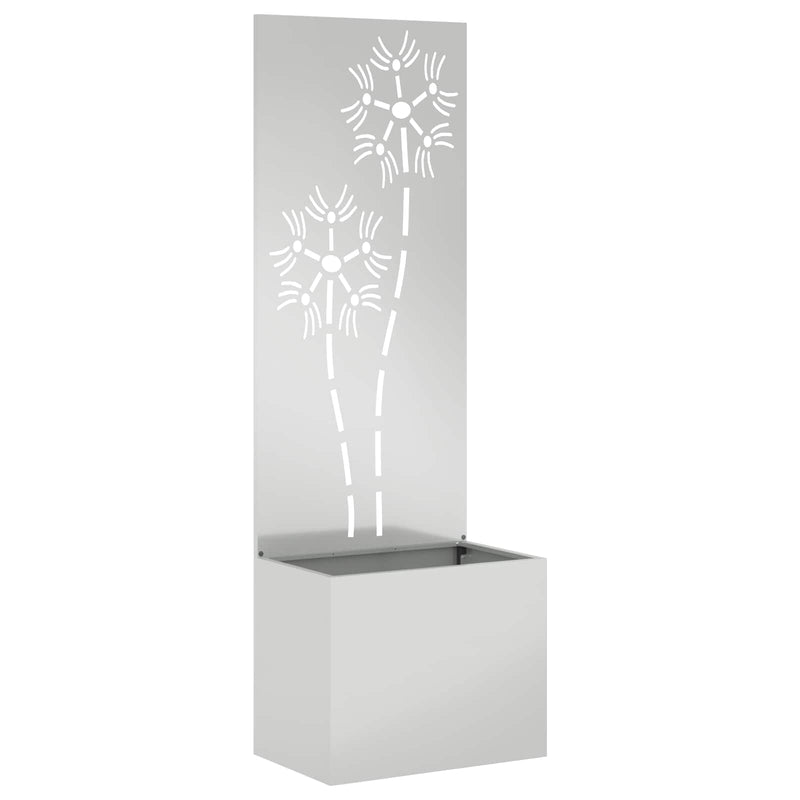 Chargez l'image dans la visionneuse de la galerie, Vidaxl tuin privacy screen bloemen zilver 50 x 32 x 150 cm

