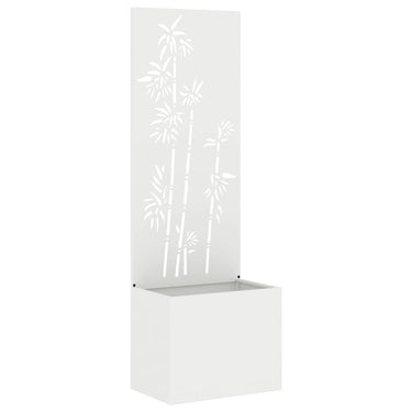 Vidaxl tuin privacy screen bloemen wit 50 x 140 cm koudgewalst staal
