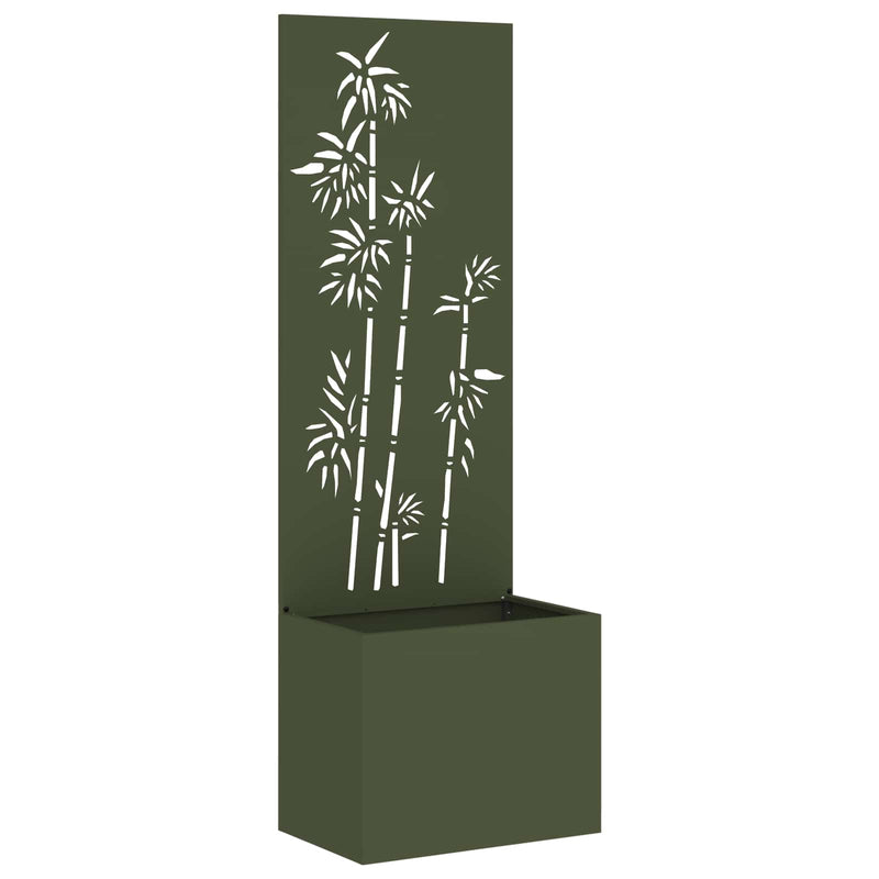 Afbeelding laden in galerijviewer, Vidaxl tuin privacy screen olijfgroen 50 x 140 cm koudgewalst staal
