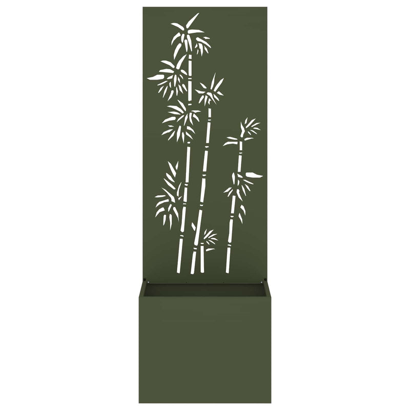 Afbeelding laden in galerijviewer, Vidaxl tuin privacy screen olijfgroen 50 x 140 cm koudgewalst staal
