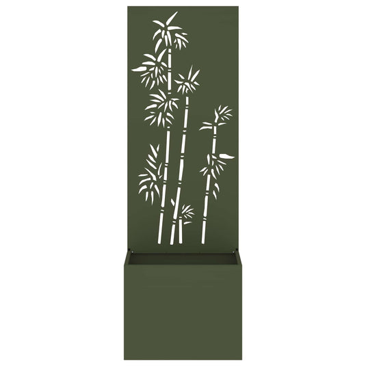 Vidaxl tuin privacy screen olijfgroen 50 x 140 cm koudgewalst staal