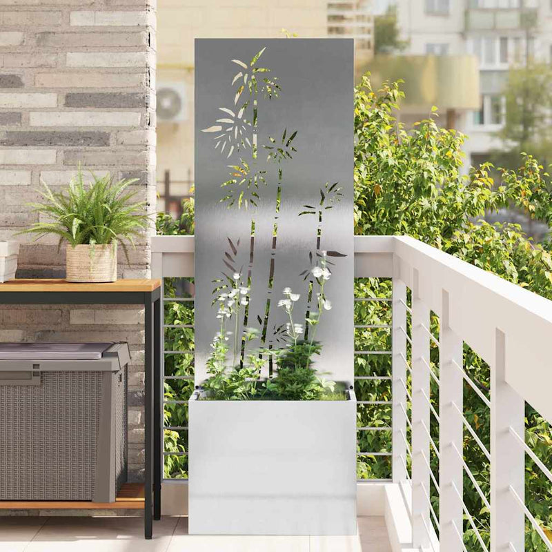 ギャラリービューアに画像をロードする, Vidaxl tuin privacy screen bloemen zilver 50 x 140 cm roestvrij staal
