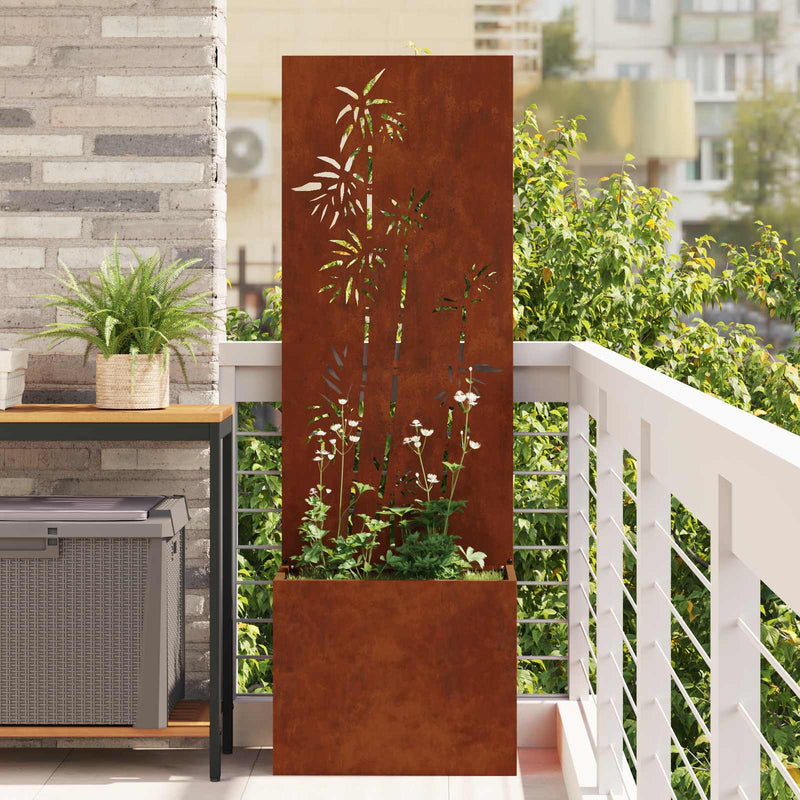 ギャラリービューアに画像をロードする, Vidaxl tuin privacy screen bloemen roestig 50 x 140 cm cortenstaal
