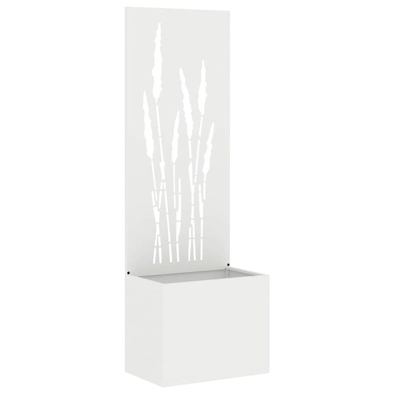 Afbeelding laden in galerijviewer, Vidaxl tuin privacy screen fretwerk wit 50 x 140 cm koudgewalst staal
