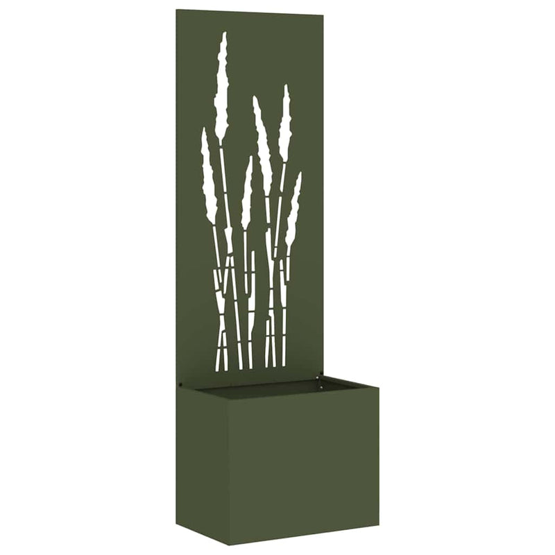 Afbeelding laden in galerijviewer, Vidaxl tuin privacy screen olijfgroen 50 x 140 cm koudgewalst staal
