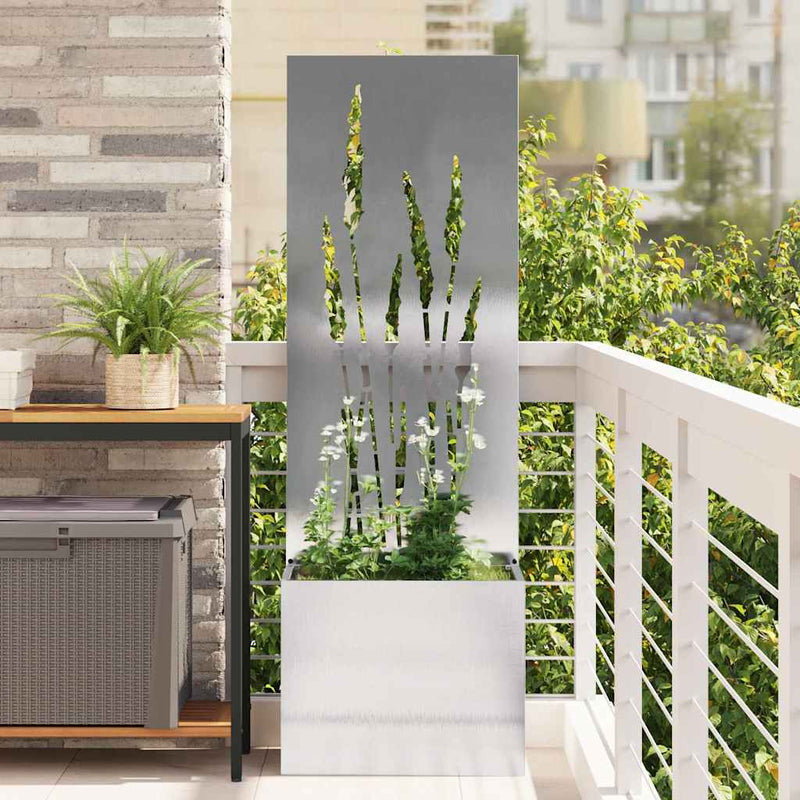 Chargez l'image dans la visionneuse de la galerie, Vidaxl tuin privacy screen fretwerk zilver 50 x 140 cm roestvrij staal

