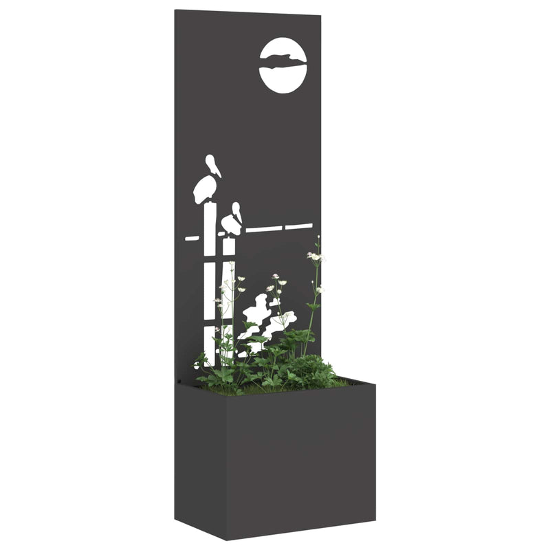 Afbeelding laden in galerijviewer, Vidaxl tuin privacy screen zwart 50 x 32 x 150 cm koudgewalst staal
