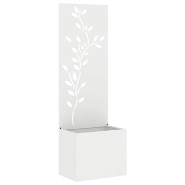 Vidaxl tuin privacy screen bloemen wit 50 x 140 cm koudgewalst staal