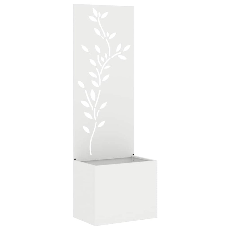 Chargez l'image dans la visionneuse de la galerie, Vidaxl tuin privacy screen bloemen wit 50 x 140 cm koudgewalst staal
