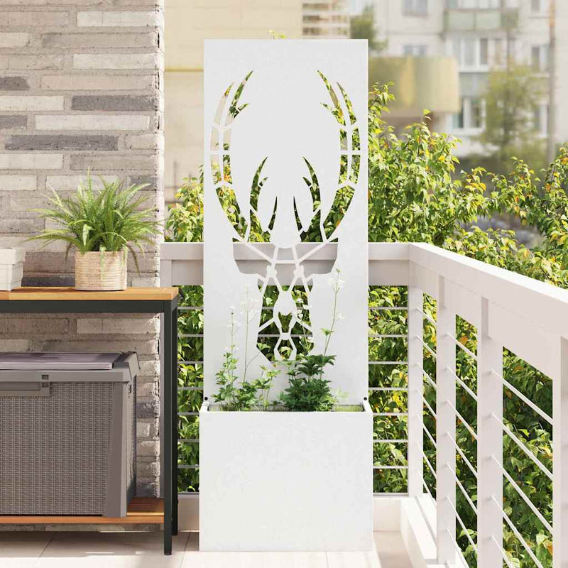 Afbeelding laden in galerijviewer, Vidaxl tuin privacy screen wit 50 x 140 cm koudgewalst staal
