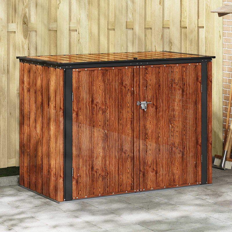 Afbeelding laden in galerijviewer, Vidaxl tuinopslagdoos bruin 151,5 x 82 x 110,5 cm staal
