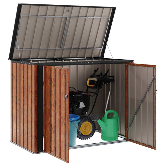 Vidaxl tuinopslagdoos bruin 151,5 x 82 x 110,5 cm staal