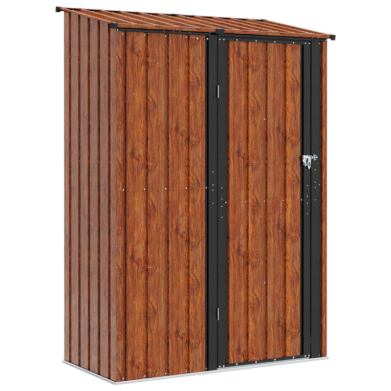 Afbeelding laden in galerijviewer, Vidaxl tuinhuisjes bruin 140,5 x 74 x 200 cm metaal
