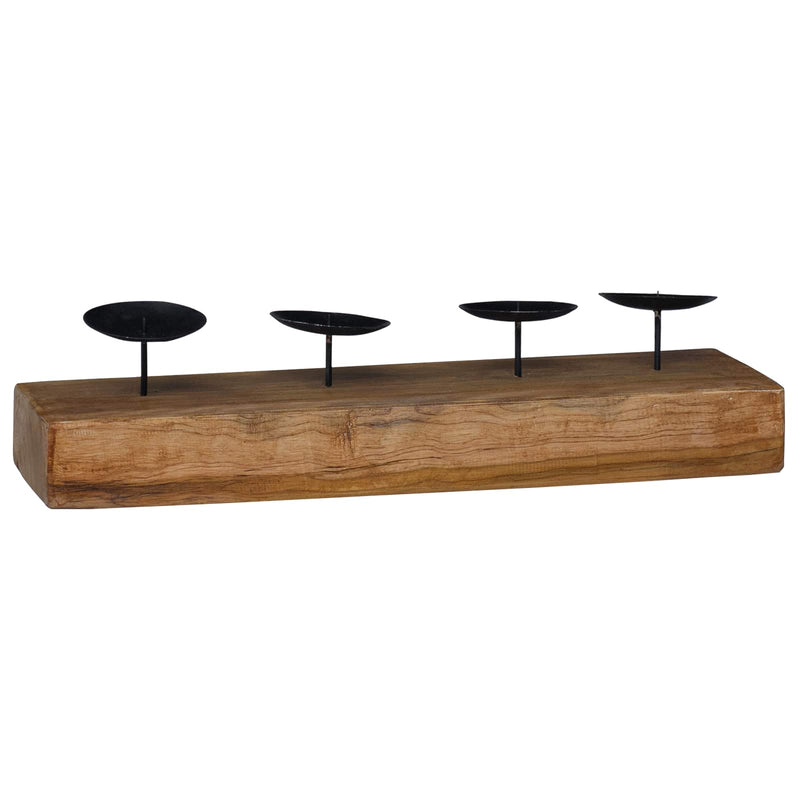 Afbeelding laden in galerijviewer, Vidaxl kaarsenhouder naturel 50 x 15 x 10 cm massief teakhout
