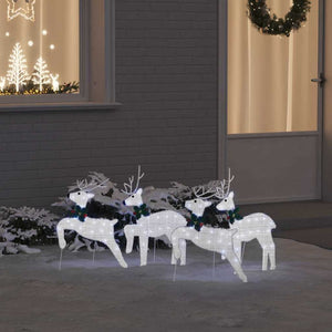 Vidaxl led rendieren 4 pcs zilver stof