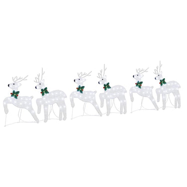 Vidaxl led rendieren 6 pcs zilver stof