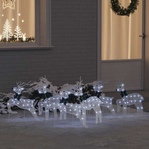 Vidaxl led rendieren 6 pcs wit stof
