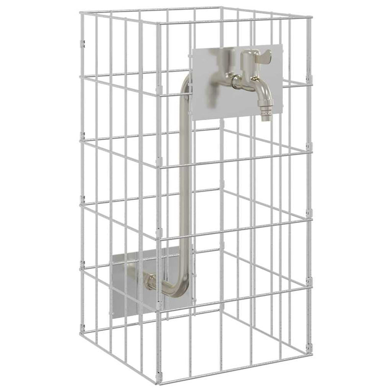 Afbeelding laden in galerijviewer, Vidaxl gabion kraan zilver 26 x 25 x 50 cm roestvrij staal
