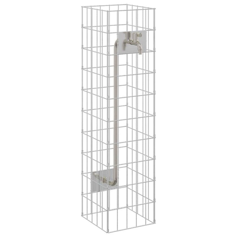 Afbeelding laden in galerijviewer, Vidaxl gabion kraan zilver 25 x 25 x 100 cm roestvrij staal
