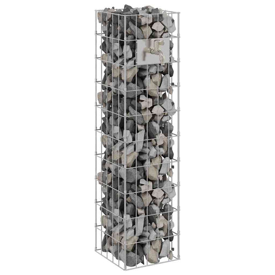 Vidaxl gabion kraan zilver 25 x 25 x 100 cm roestvrij staal