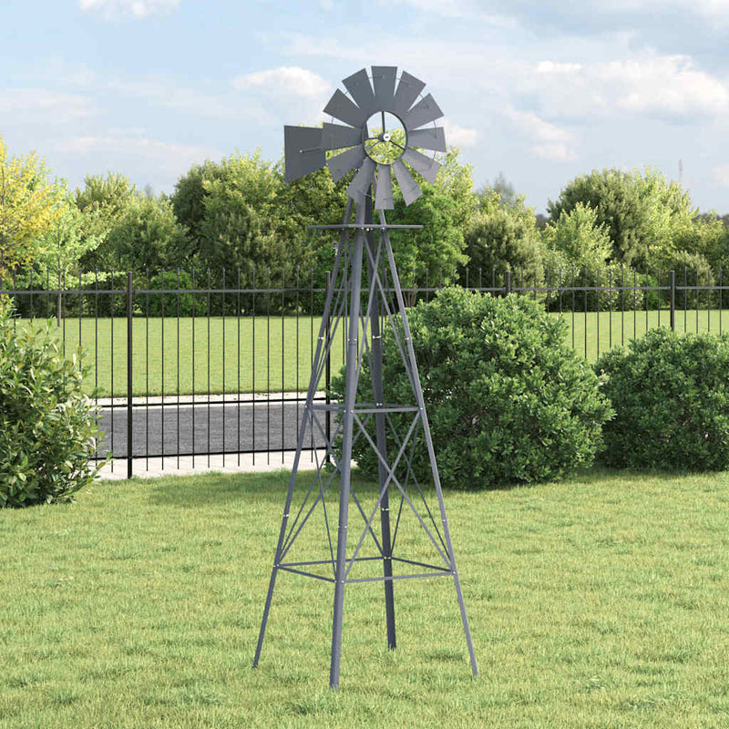 ギャラリービューアに画像をロードする, Vidaxl windmolen grijs 84 x 68 x 245 cm ijzer
