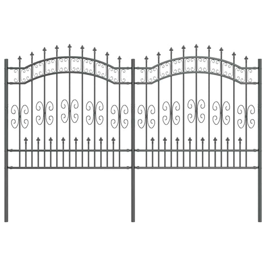 Vidaxl tuinhek grijs 240 x 166 cm poedergecoat staal