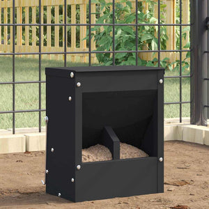 Vidaxl konijnenvoer zwart 20 x 12,5 x 25 cm koudgewalst staal