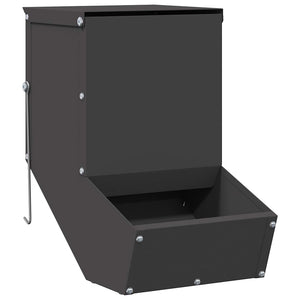 Vidaxl konijnenvoer zwart 17,5 x 26 x 28,5 cm koudgewalst staal