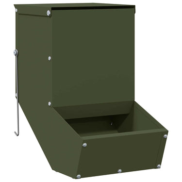 Vidaxl konijnenvoer olijf groen 17,5 x 26 x 28,5 cm koudgewalst staal