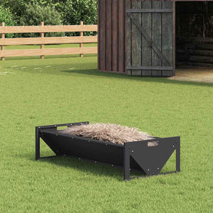 Vidaxl voederbak voor vee zwart 108 x 50 x 28 cm koudgewalst staal