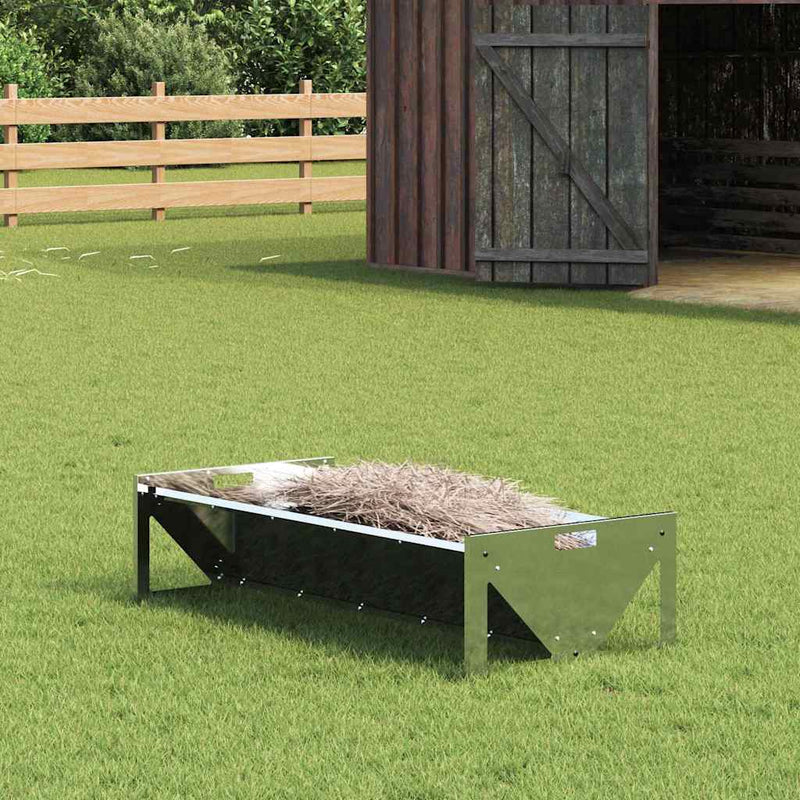 Afbeelding laden in galerijviewer, Vidaxl voederbak voor vee zilver 108 x 50 x 28 cm gegalvaniseerd staal

