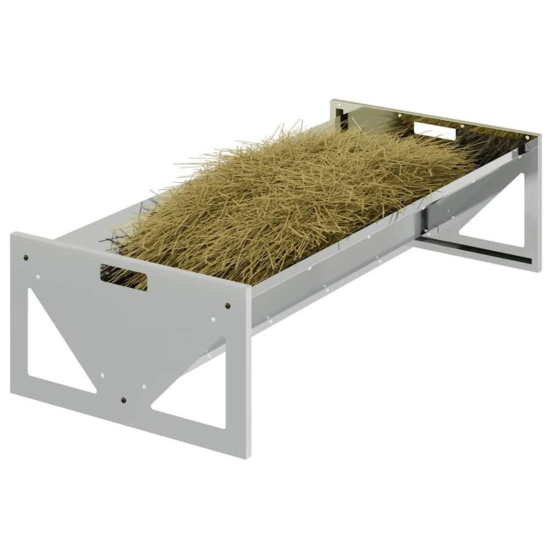 Afbeelding laden in galerijviewer, Vidaxl voederbak voor vee zilver 108 x 50 x 28 cm gegalvaniseerd staal
