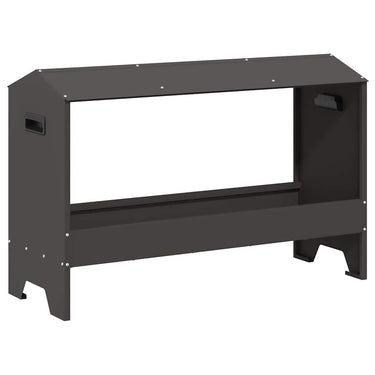 Vidaxl kippen voederbak zwart 81 x 32 x 53,5 cm koudgewalst staal