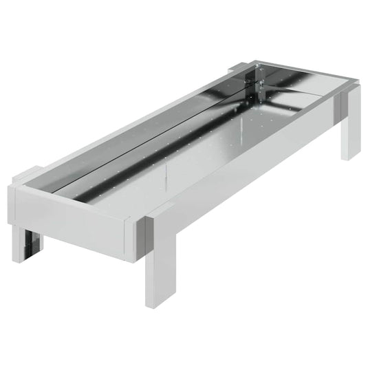 Vidaxl kippen voederbak zilver 80 x 28 x 13.5 cm gegalvaniseerd staal