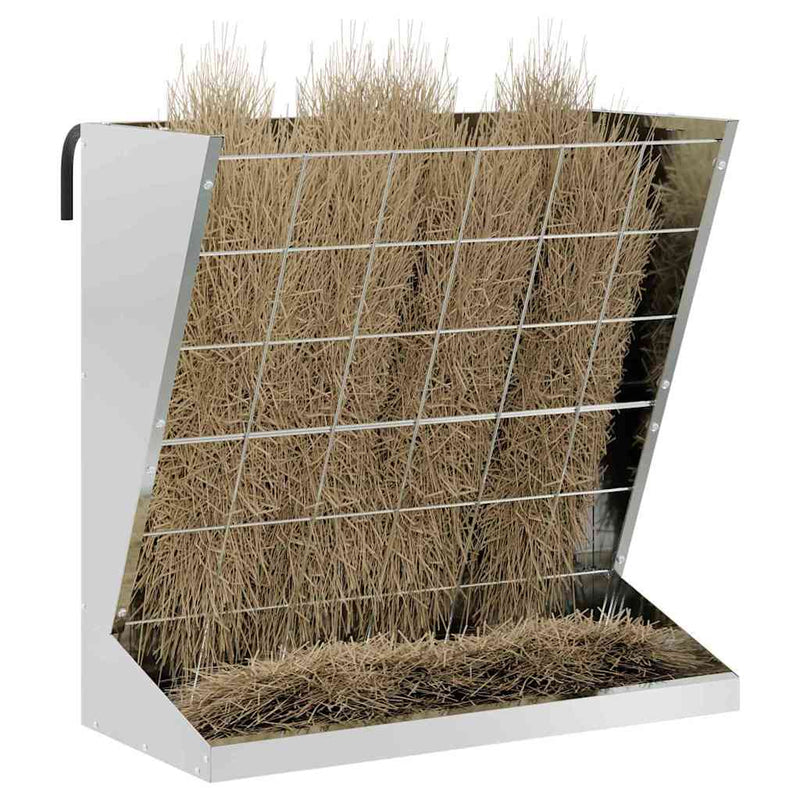 Afbeelding laden in galerijviewer, Vidaxl hooi feeder zilver 71 x 33 x 70 cm gegalvaniseerd staal
