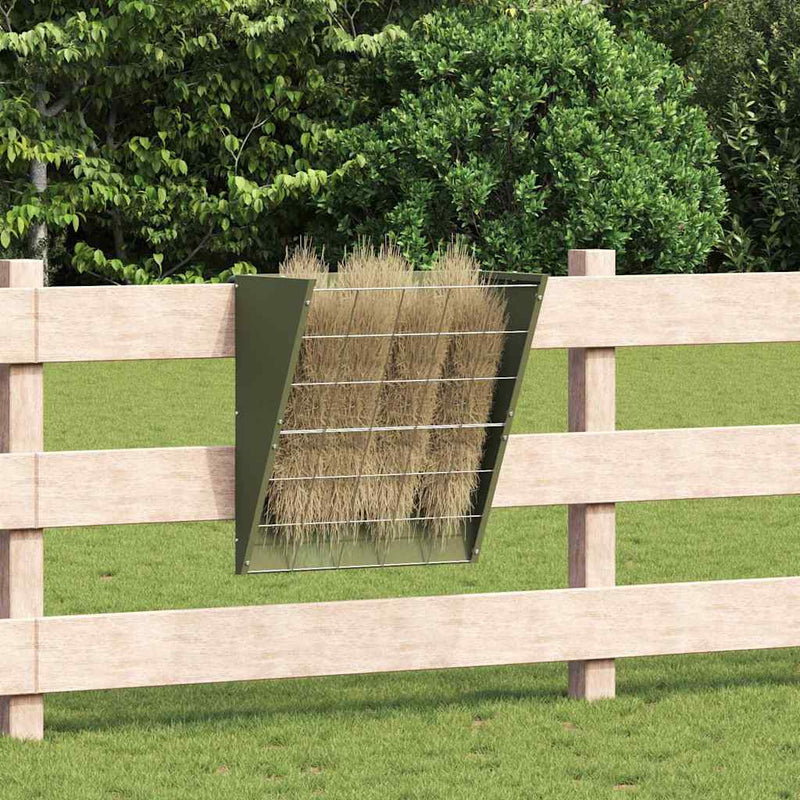 Afbeelding laden in galerijviewer, Vidaxl hangend hooi feeder olijf groen 61 x 33 x 66 cm
