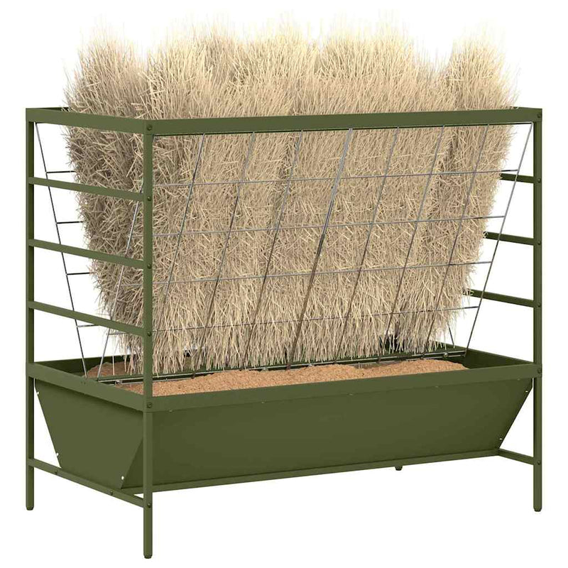Afbeelding laden in galerijviewer, Vidaxl vee voeder olijf groen 100 x 60 x 90 cm koudgewalst staal
