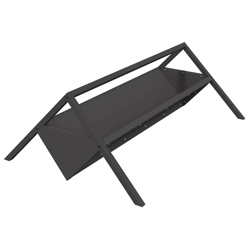 ギャラリービューアに画像をロードする, Vidaxl voederbak voor vee zwart 111 x 76 x 38 cm koudgewalst staal
