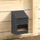 Vidaxl kip voerbak zwart 21 x 16 x 33 cm koudgewalst staal