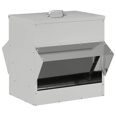 Vidaxl kip voerbak zilver 40,5 x 45 x 41 cm gegalvaniseerd staal
